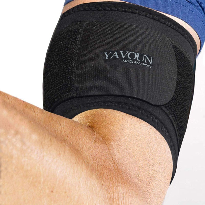 سوار ضغط لالتهاب الأوتار للعضلة ذات الرأسين والعضلة ثلاثية الرؤوس لتخفيف الألم للعضلة ذات الرأسين والعضلة ثلاثية الرؤوس دعم للذراع باللون الأسود 83 137 و 393